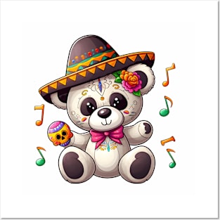 Cute Bear Day of the Dead Kawaii Posters and Art